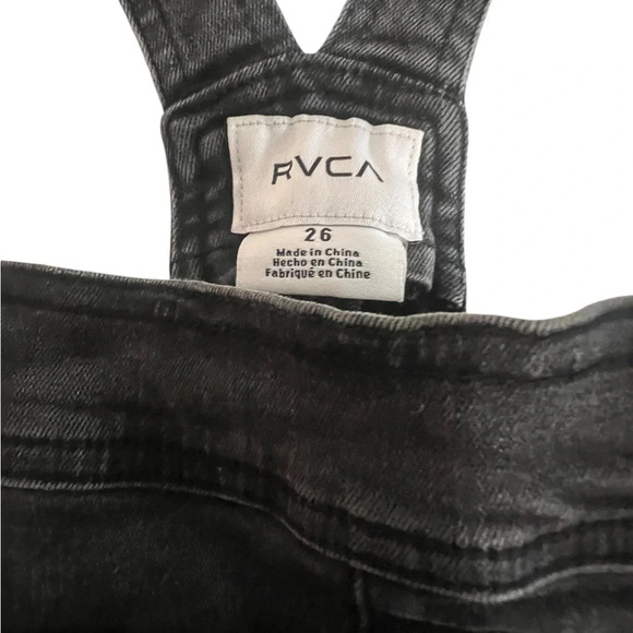 Women’s RVCA Black Long Overalls Size 26 - Picture 3 of 3